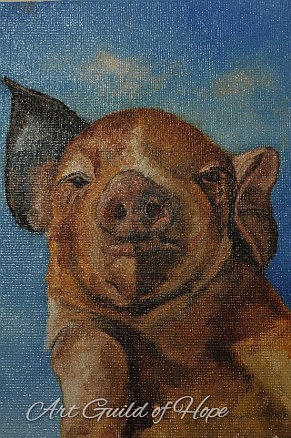 Joyce Dempsey -- Piglet. Painting courtesy of Art Guild of Hope.
