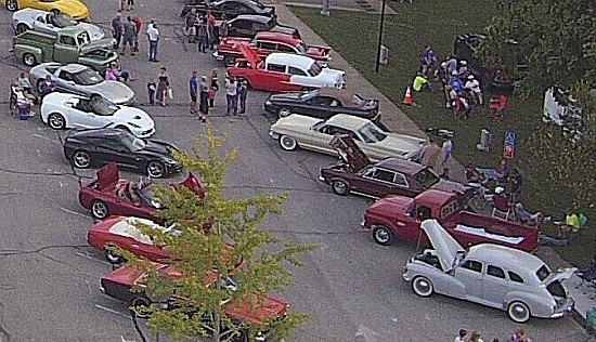 Town Marshal Matt Tallent used a drone to shoot these photos of cars on the Town Square for the Sept. 6th Hope Cruise-IN.