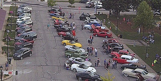 Town Marshal Matt Tallent used a drone to shoot these photos of cars on the Town Square for the Sept. 6th Hope Cruise-IN.