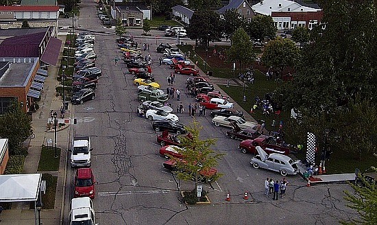 Town Marshal Matt Tallent used a drone to shoot these photos of cars on the Town Square for the Sept. 6th Hope Cruise-IN.