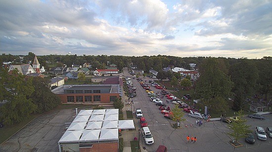 Town Marshal Matt Tallent used a drone to shoot these photos of cars on the Town Square for the Sept. 6th Hope Cruise-IN.