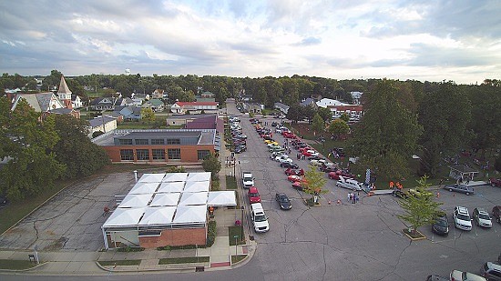 Town Marshal Matt Tallent used a drone to shoot these photos of cars on the Town Square for the Sept. 6th Hope Cruise-IN.