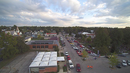 Town Marshal Matt Tallent used a drone to shoot these photos of cars on the Town Square for the Sept. 6th Hope Cruise-IN.