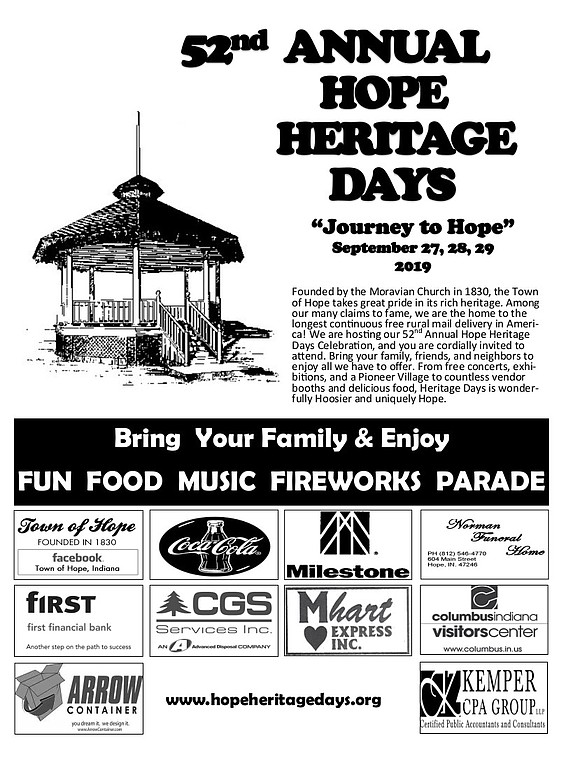 2019 Hope Heritage Days program