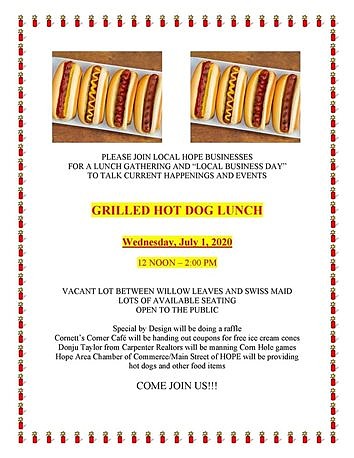 Hot Dog Lunch Wednesday!