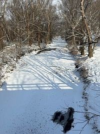Hawcreek in the snow, January 19, 2024. Photo credit: Jessica Deckard.