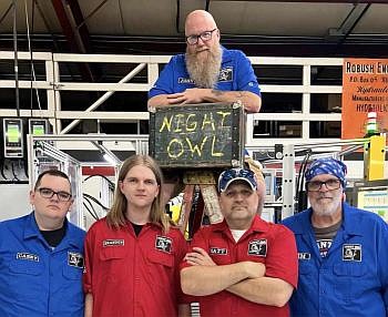 Night Owl Country Band (Left to Right): Casey Johnson, Brandon Fields, Matt Lee, Tim Dooley (Top Center) John Barr. November 2024. Photo credit: Night Owl Country Band.