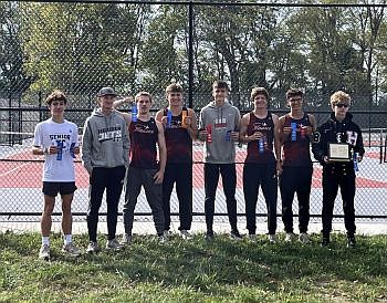 Hauser's Boys Cross Country Team champs. Oct., 2025. Photo credit: Ben Finke, submitted.