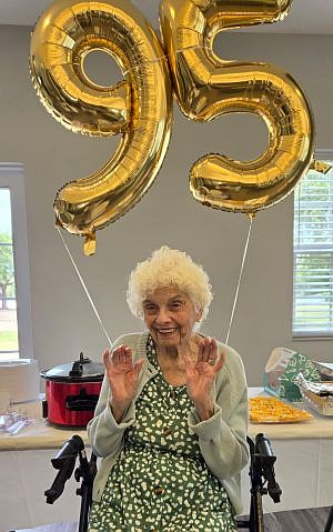Elsie Shoaf celebrates her 95th birthday with family and friends at a gathering on Saturday, August 1, 2026 in Columbus, Ind. Photo credit: Renae Shoaf.