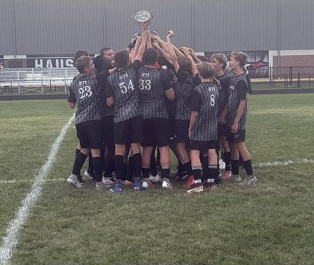 Championship Jets raise the victory Cup. Photo credit: Kyle Shipp, submitted.